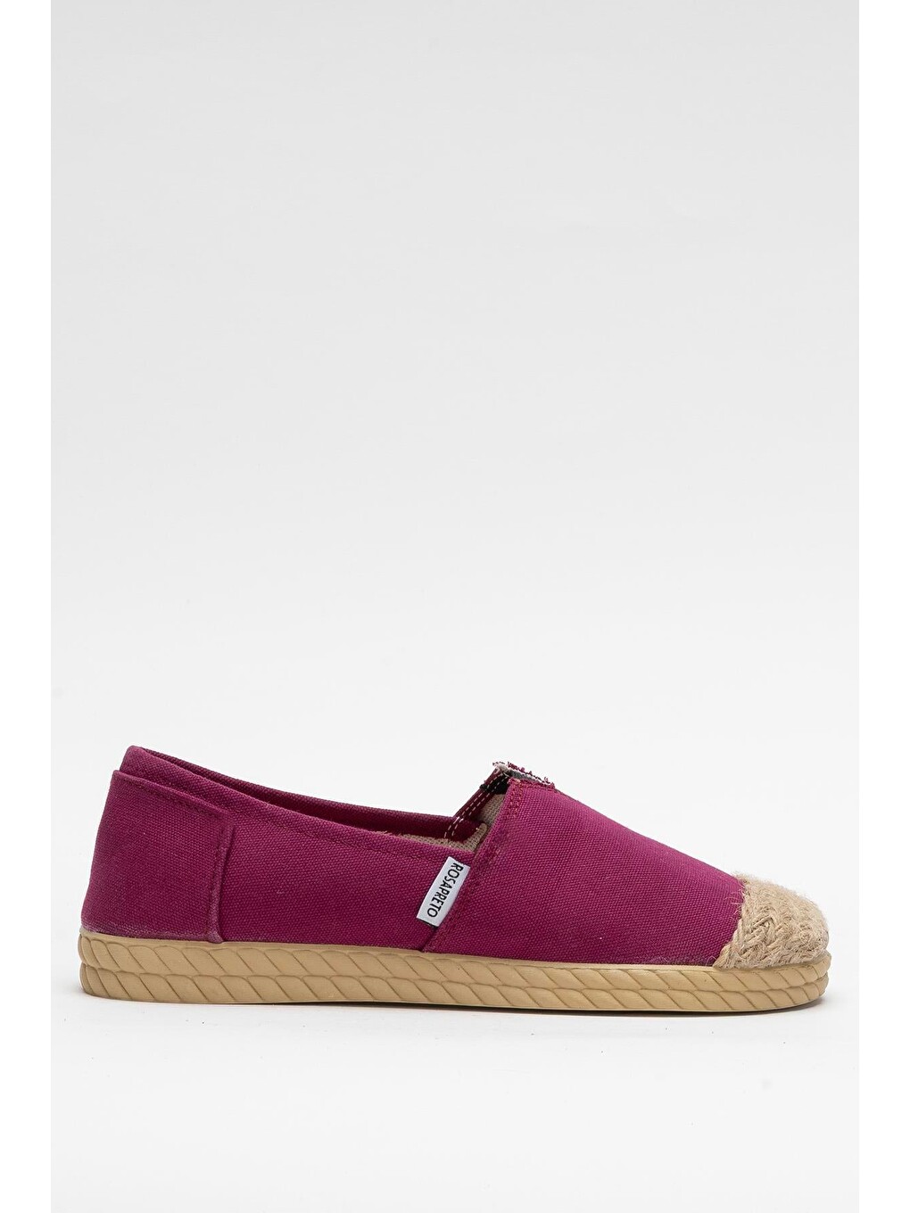 Kadın Keten Espadril Babet Ayakkabı Bordo-1