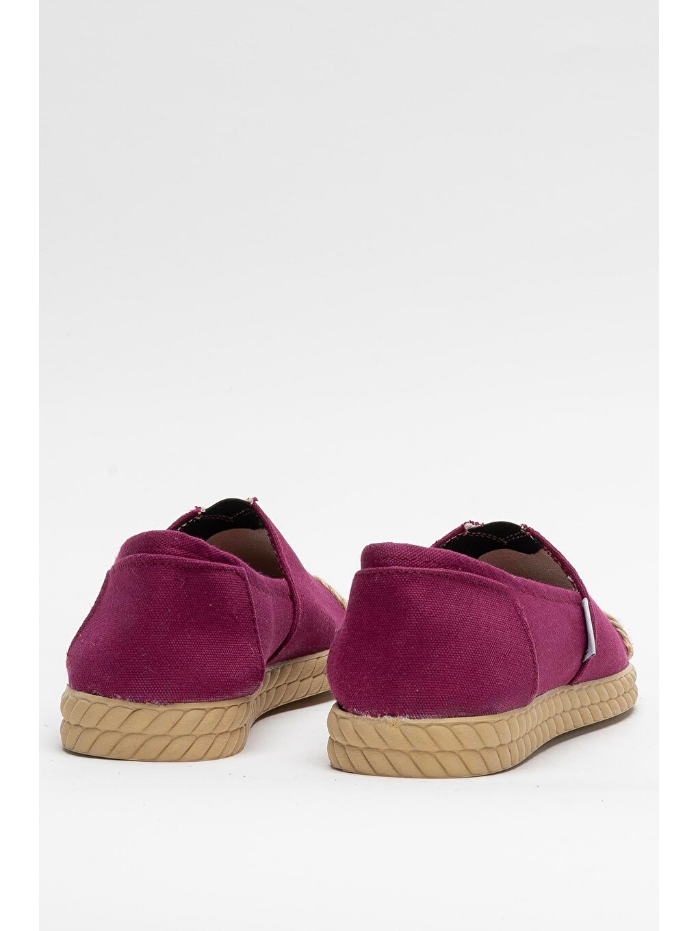 Kadın Keten Espadril Babet Ayakkabı Bordo-6