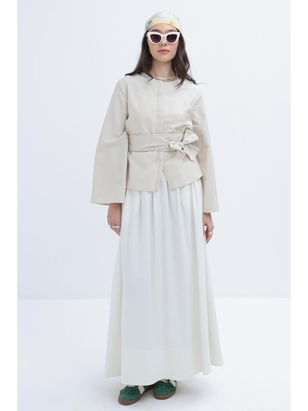 Bej Taş-Kuşaklı Gizli Patlı Gömlek-1