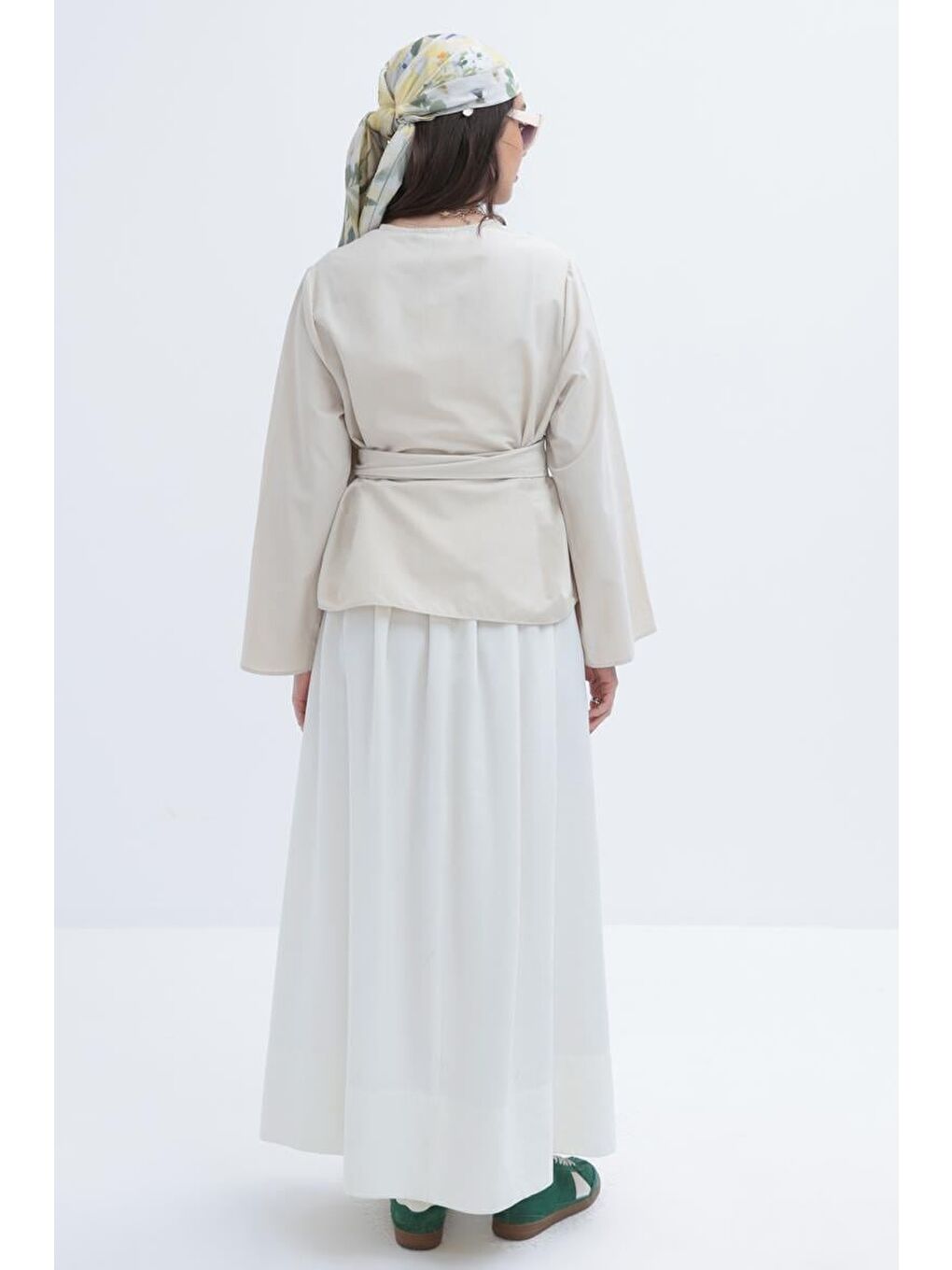 Bej Taş-Kuşaklı Gizli Patlı Gömlek-3