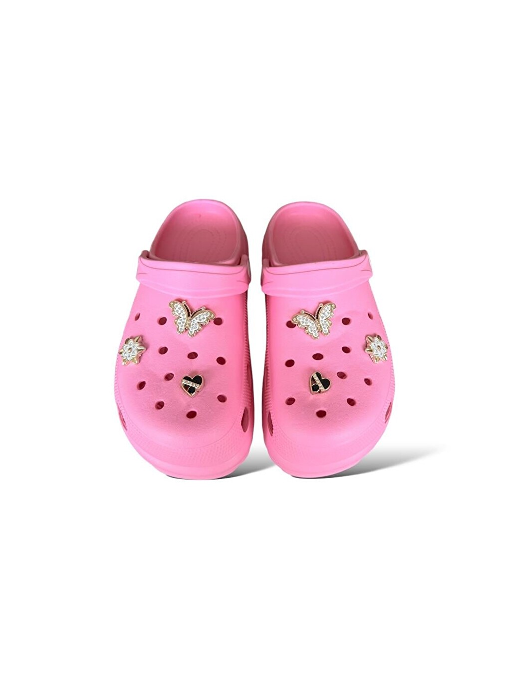 Yüksek Taban Aksesuarlı Kadın Sandalet Pembe-5