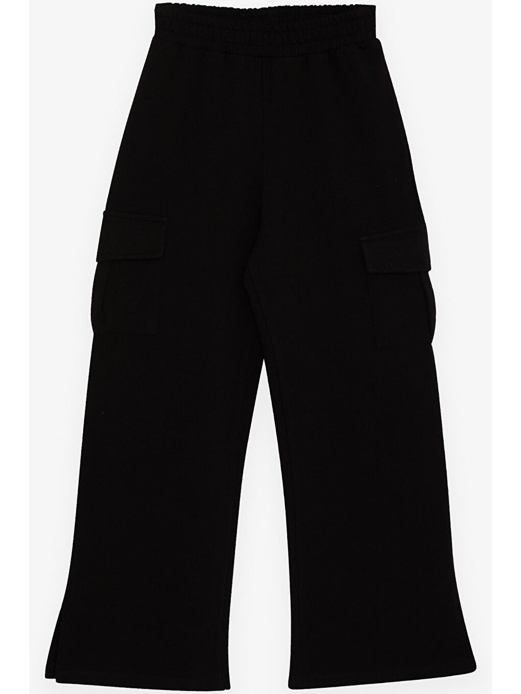 Kız Çocuk Eşofman Altı Kargo Cepli Siyah (9 Yaş)-1