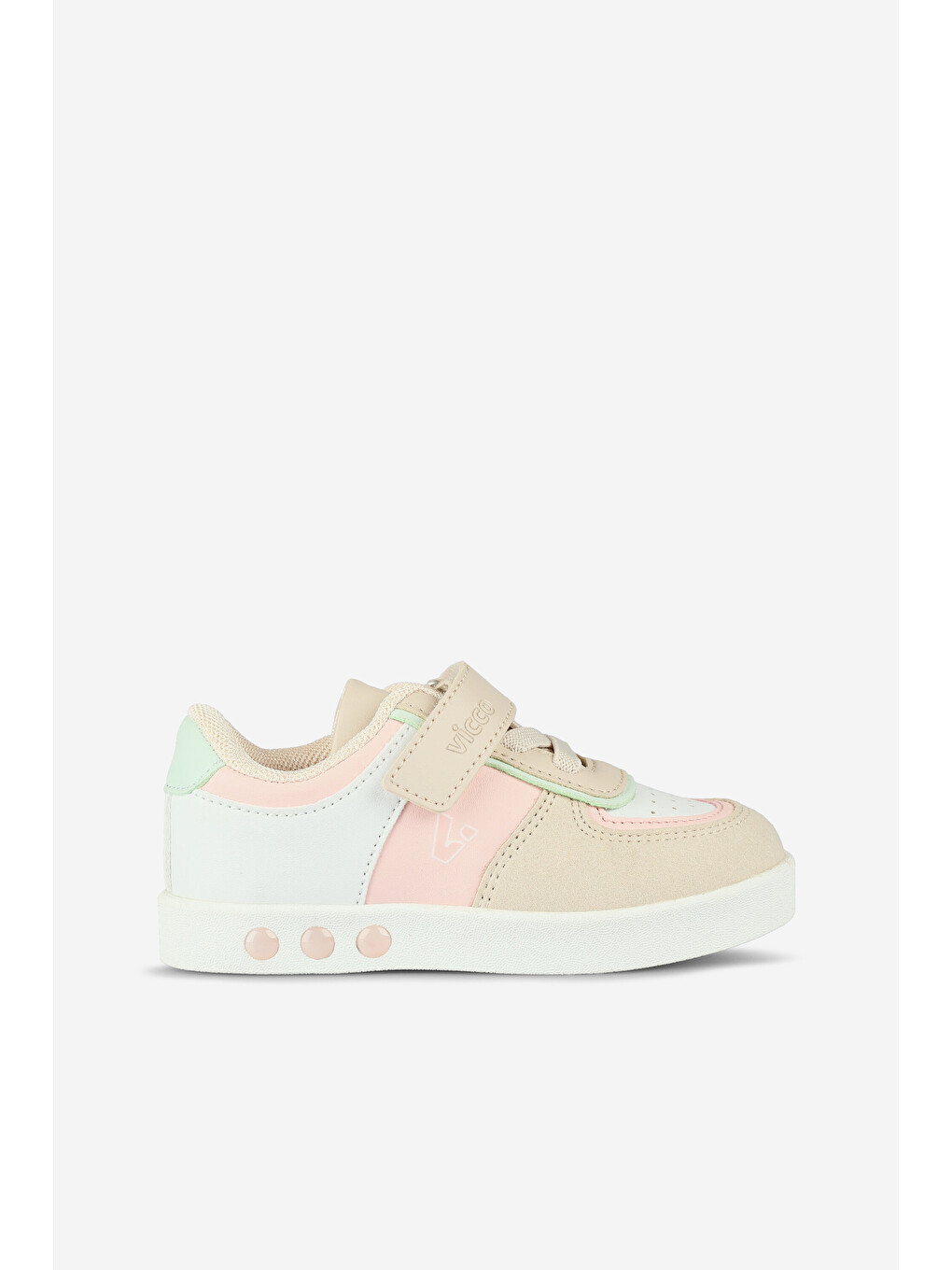 Pembe Sam Işıklı Kız Bebek Pudra Sneaker