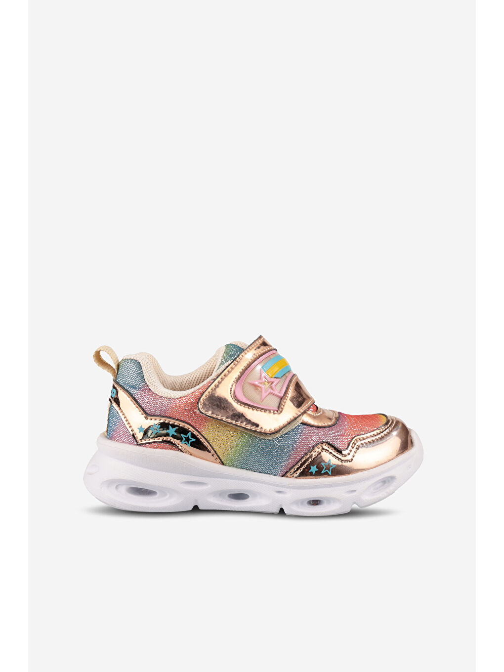 Sarı Kita Işıklı Kız Okul Öncesi Altın Spor Ayakkabı