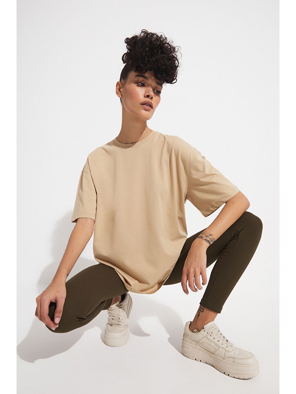 Joystar Bej Kadın Basic Tshirt - 3