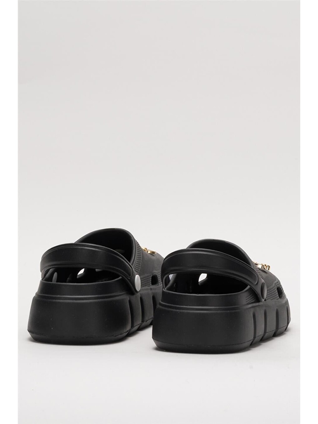 Yüksek Taban Taşlı Comfort Kadın Sandalet Siyah-7
