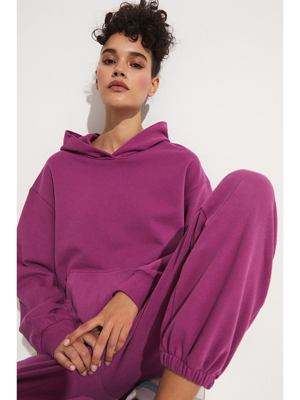 Joystar Pembe Kadın Basic Sweatshirt - 4