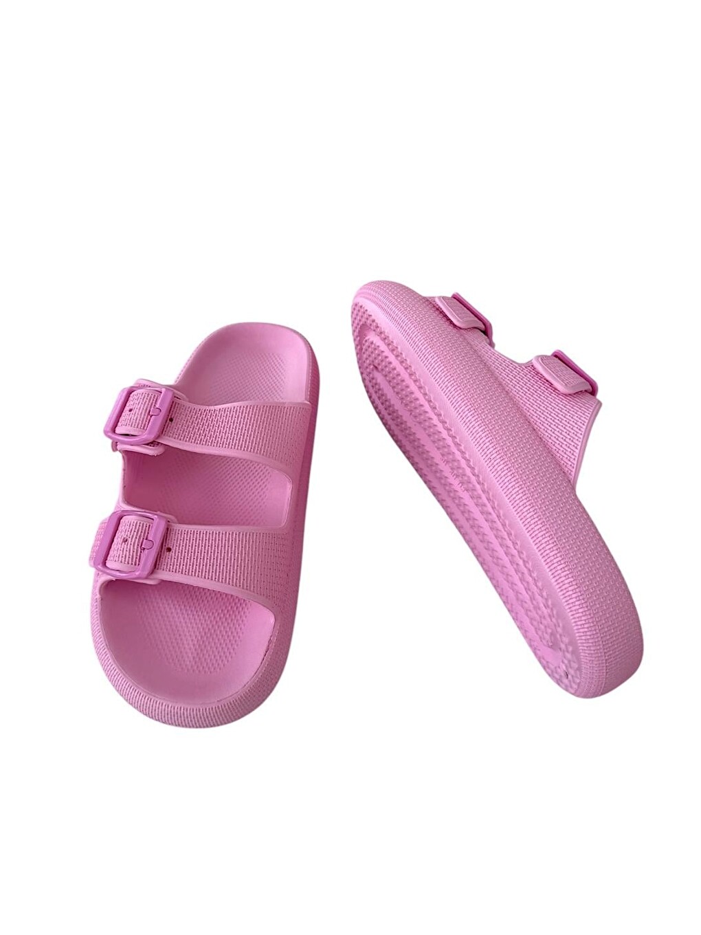 Unisex Çift Tokalı Medikal Hafif Eva Terlik Pembe-5