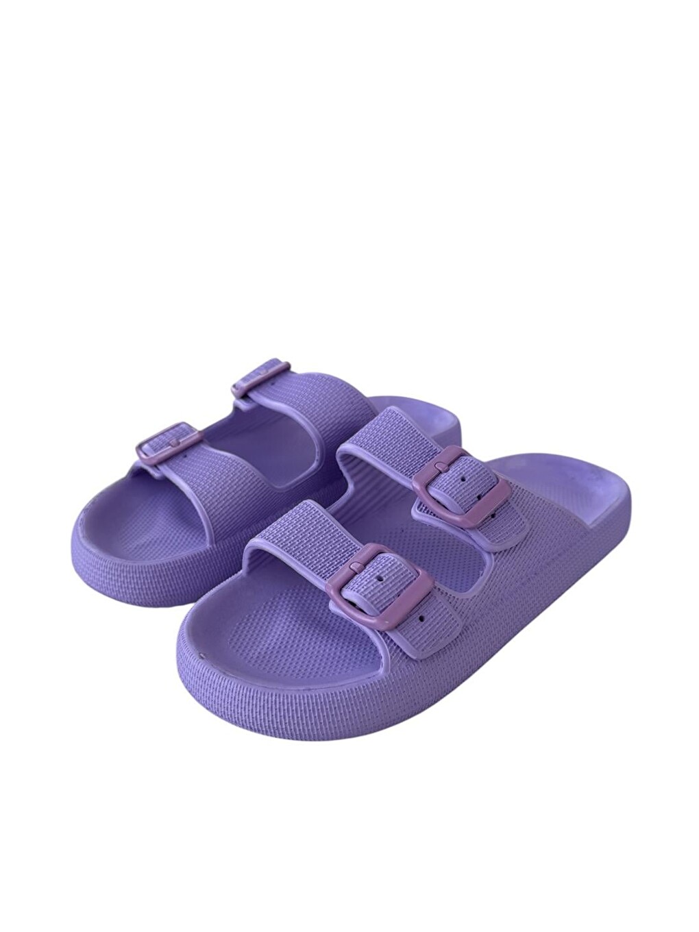 Unisex Çift Tokalı Medikal Hafif Eva Terlik Lila-8