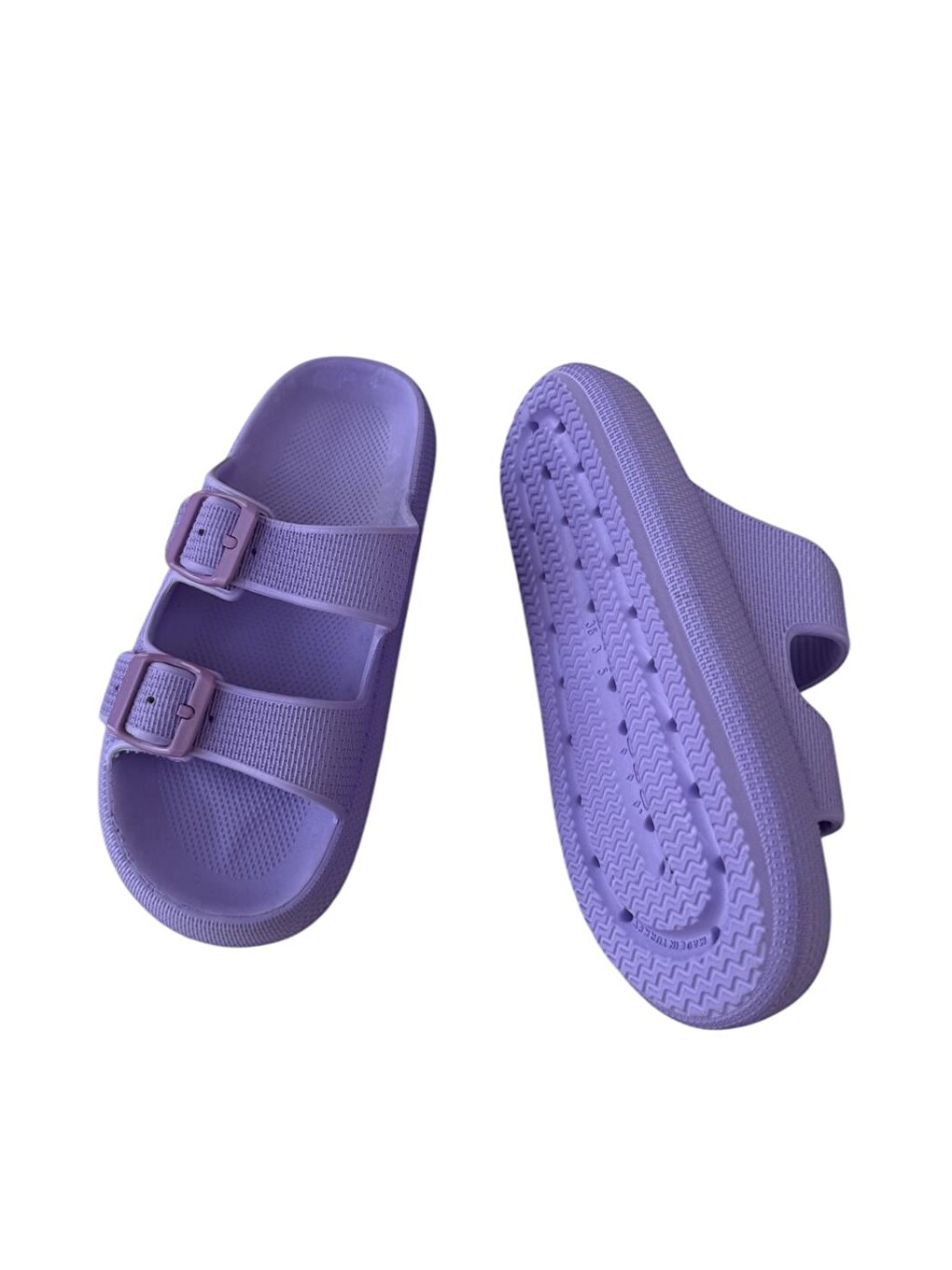 Unisex Çift Tokalı Medikal Hafif Eva Terlik Lila-5