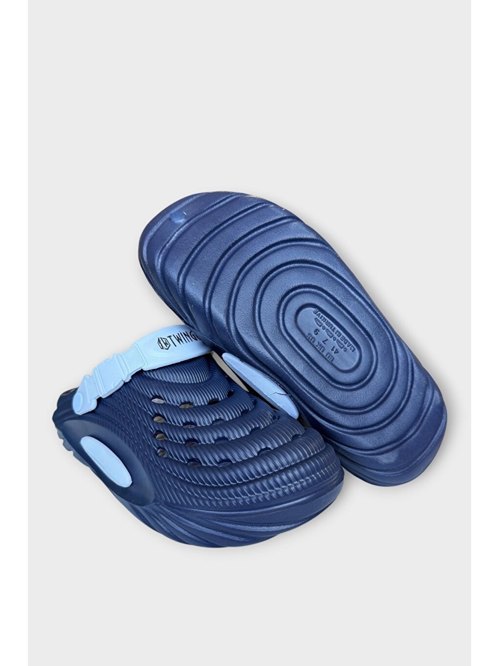Hasır Desenli Unisex Sabo Terlik Lacivert-4