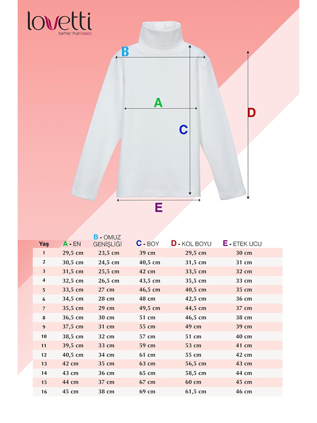 Pembe Koyu Pudra Basic Kışlık Tam Balıkçı Yaka Uzun Kollu Kız Çocuk Tişört-1
