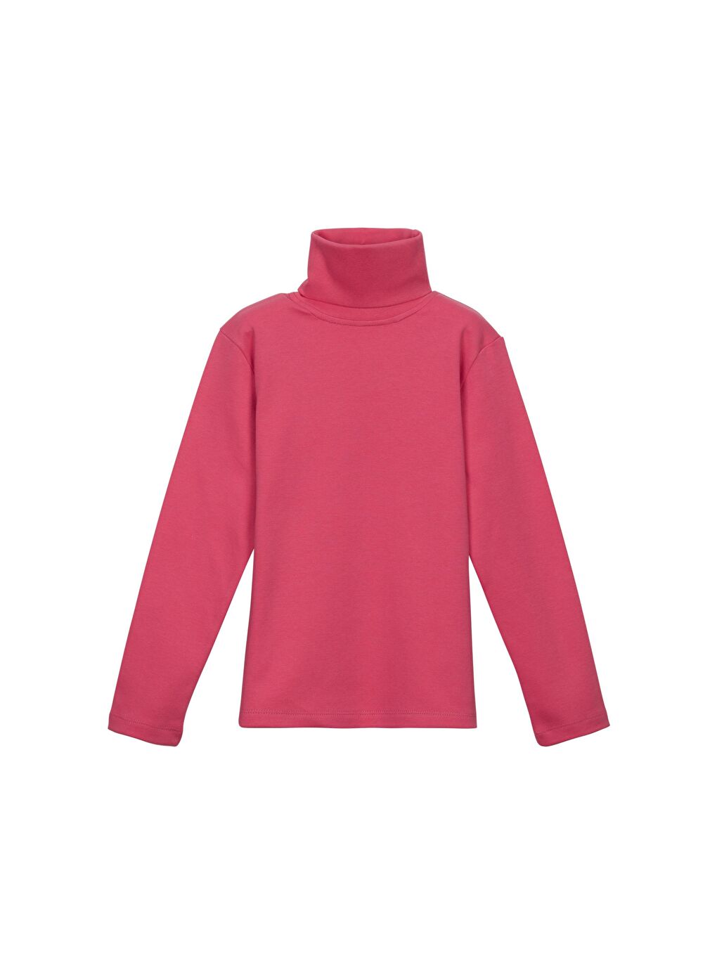 Kırmızı Nar Çiçeği Kız Çocuk Tam Balıkçı Uzun Kol Tişört