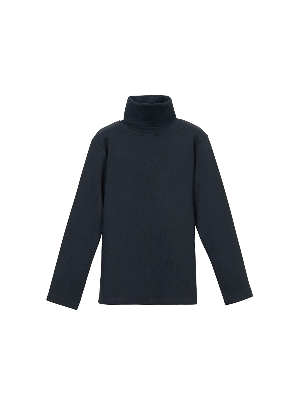 Koyu Lacivert Kız Çocuk Tam Balıkçı Uzun Kol Tişört