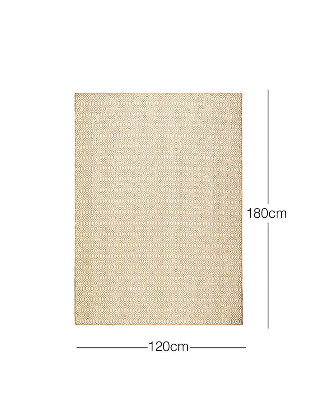 Ekru Karo Desenli Jüt Halı Kilim 120x180 cm-4