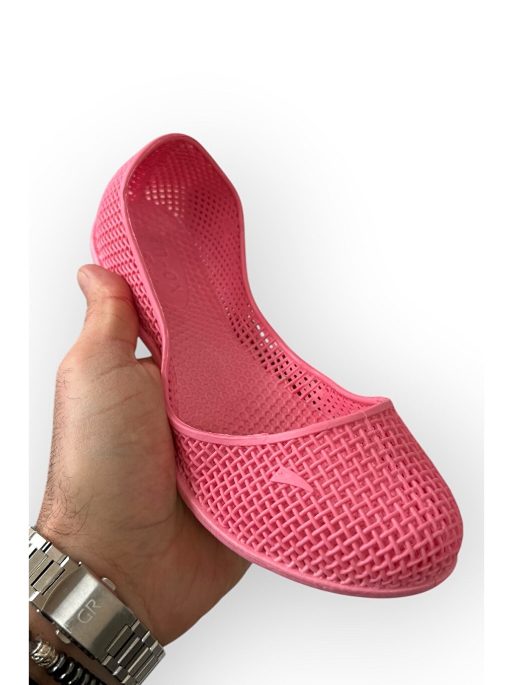 Pembe Deniz Havuz Plaj Günlük Kadın Babet Ayakkabı Pudra-8
