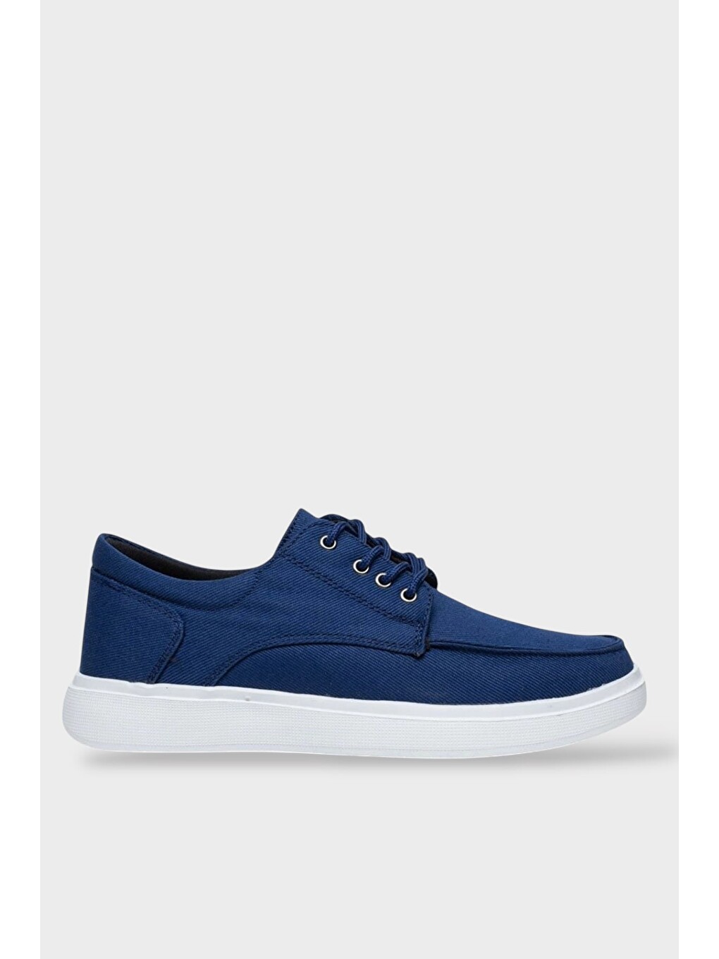 Erkek Keten Gabardin Kumaş Günlük Sneaker Ayakkabı Lacivert-1