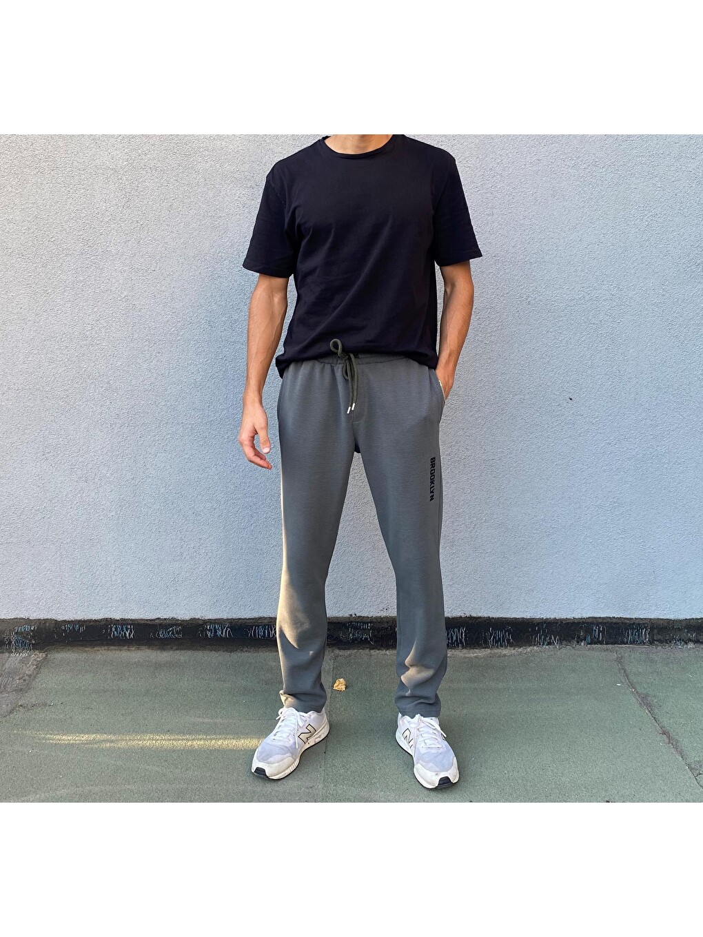 Haki Erkek Regular Fit Broklyn Baskılı Jogger Eşofman Altı Spr 205-1