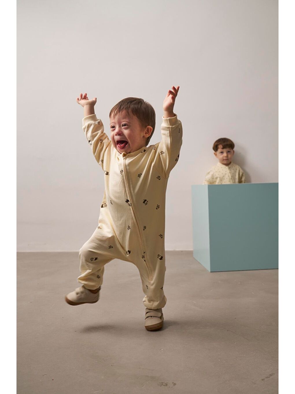 Ekru Little Penguin Baby Tulum-6