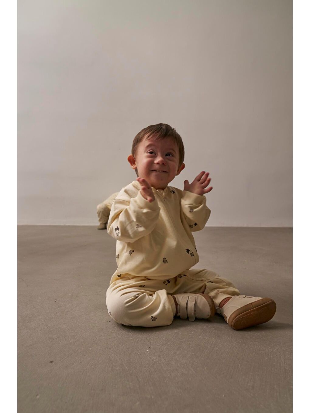 Ekru Little Penguin Baby Tulum-8