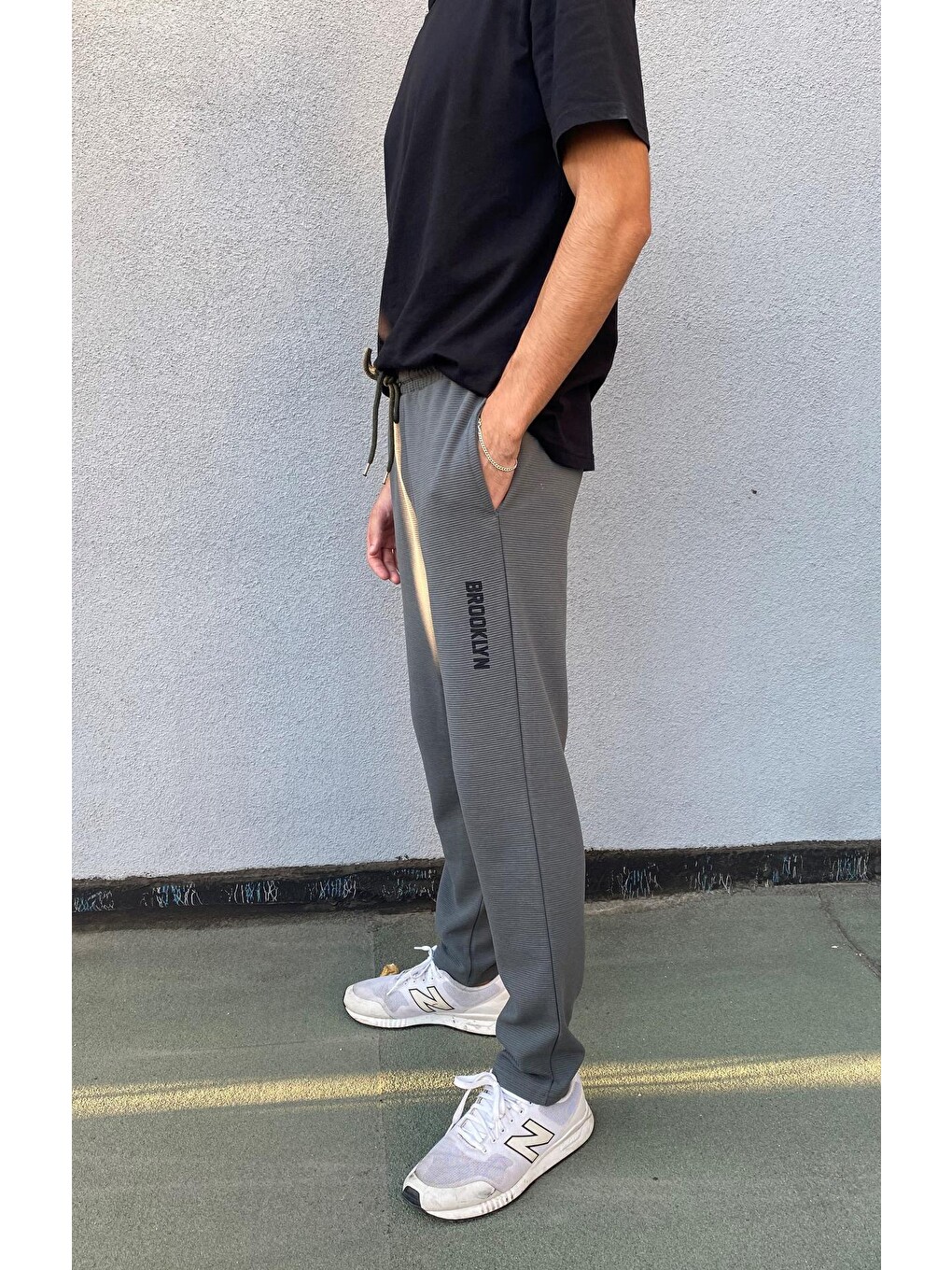 Haki Erkek Regular Fit Broklyn Baskılı Jogger Eşofman Altı Spr 205-3