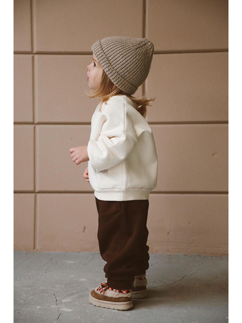 Kahverengi Karyoka Dikiş Polarlı Eşofman Takım-2