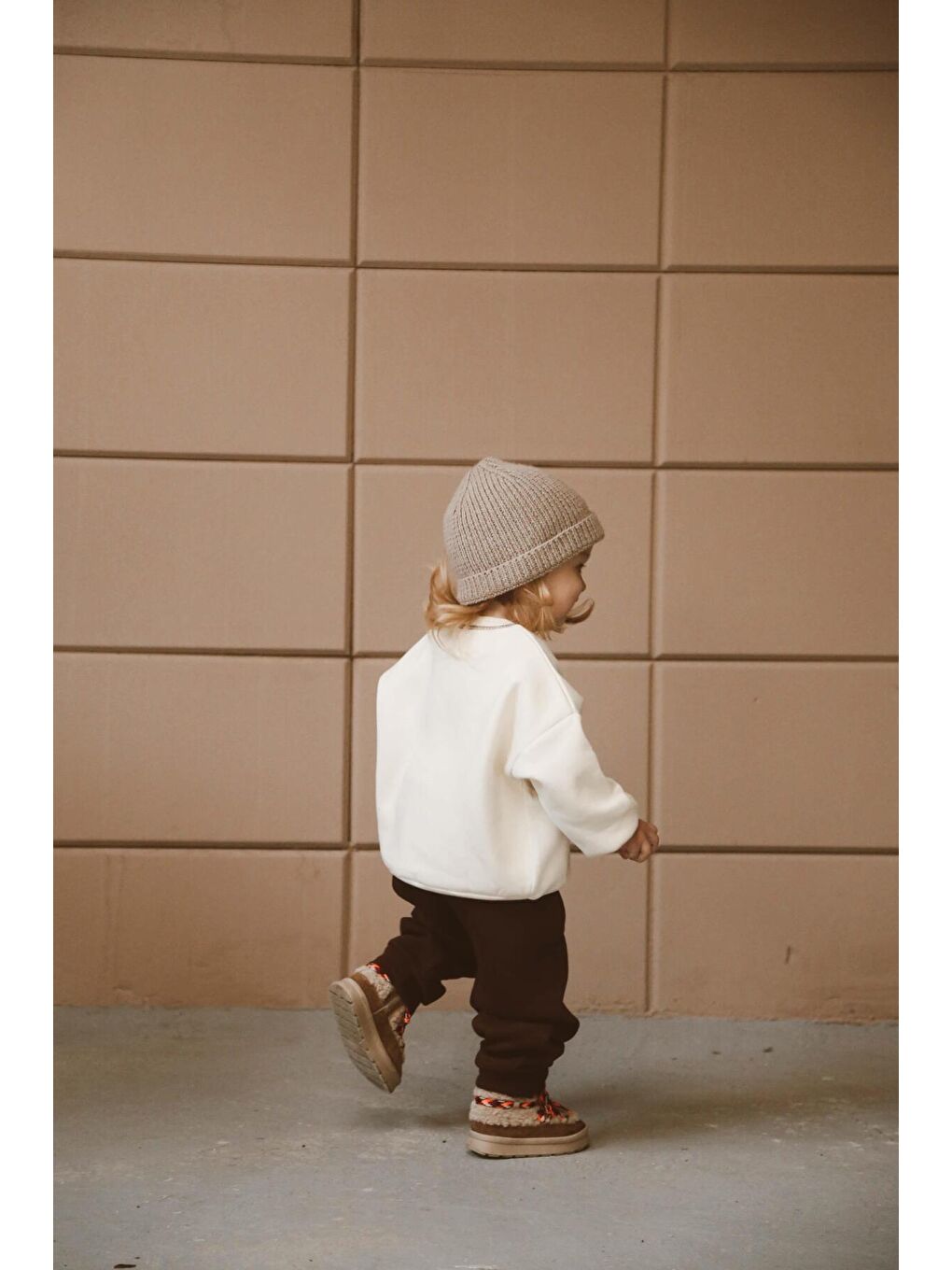 Kahverengi Karyoka Dikiş Polarlı Eşofman Takım-3