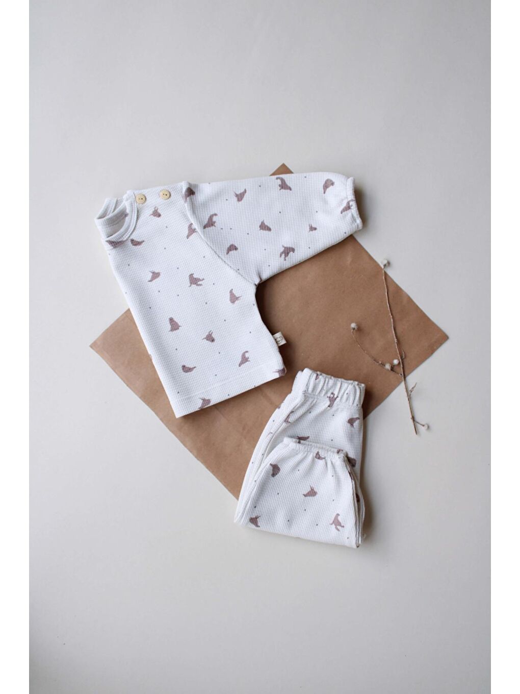 Ekru Seal Waffle Takım-5