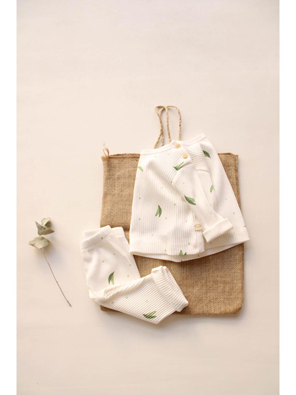 Ekru Sweet Pea Bebek Alt Üst Takım-3