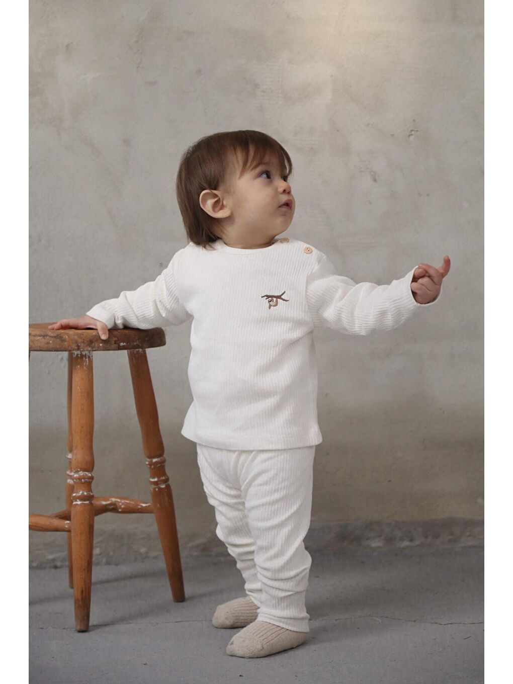 Sloth Beyaz Alt Üst Takım-5