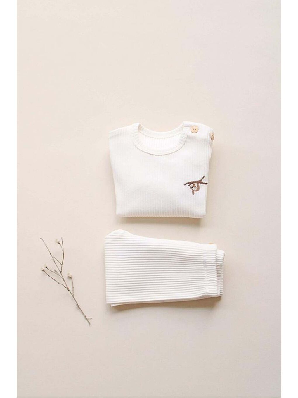 Sloth Beyaz Alt Üst Takım-9