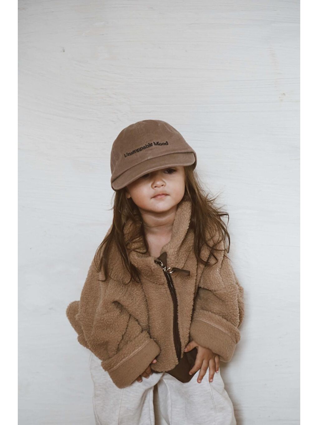 Kahverengi Sütlü Kahve Wellsoft Yarım Fermuar Çocuk Mont 1-6 Yaş-6