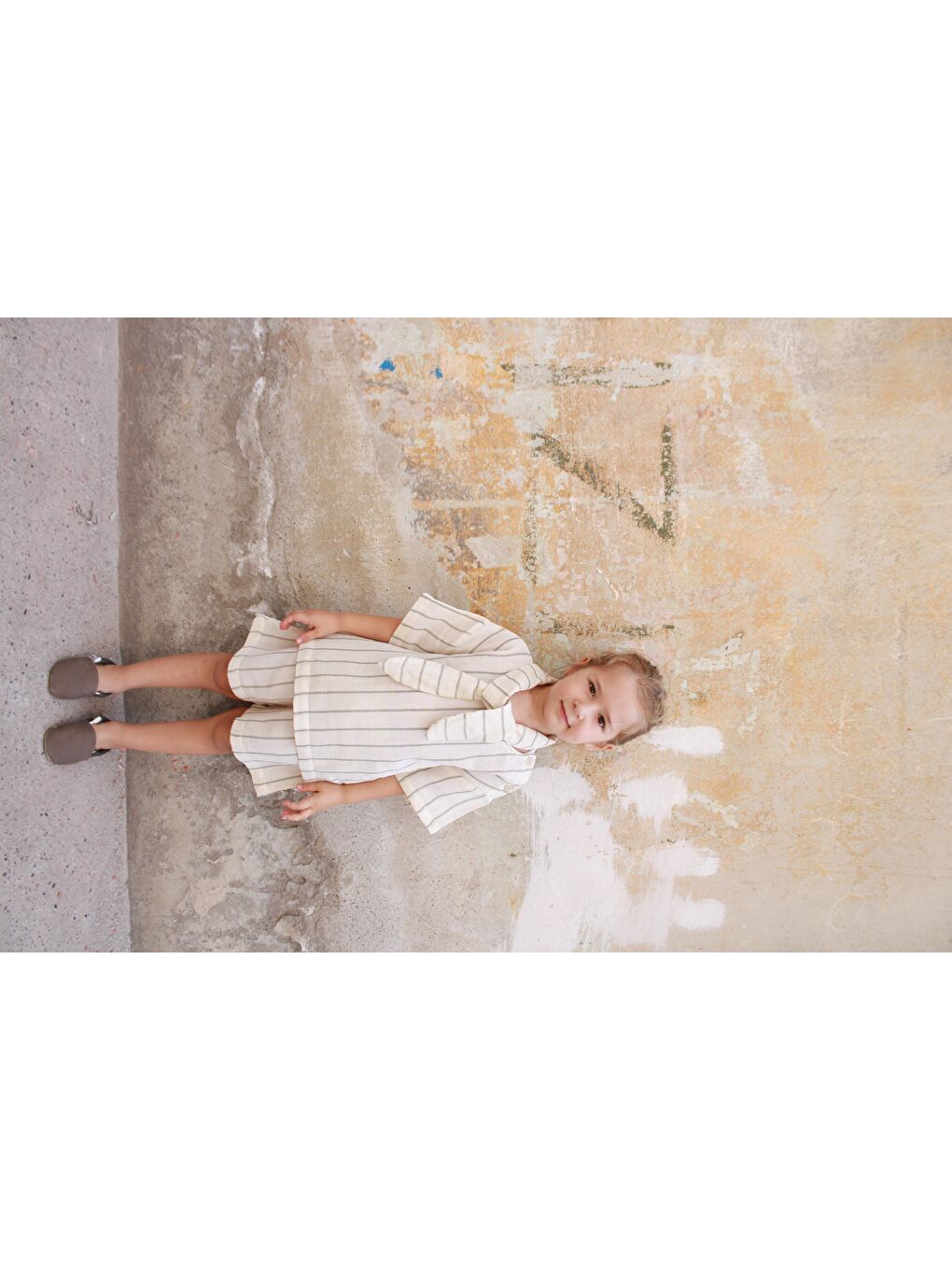 Haki Çizgili Yaka Bağlamalı Alt Üst Takım-1