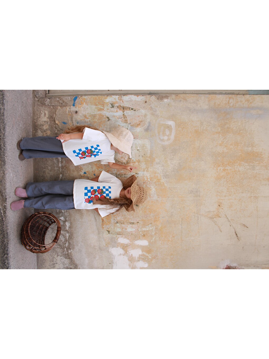 Bej Domates Baskılı T-shirt Müslin Pantolon Takım-5