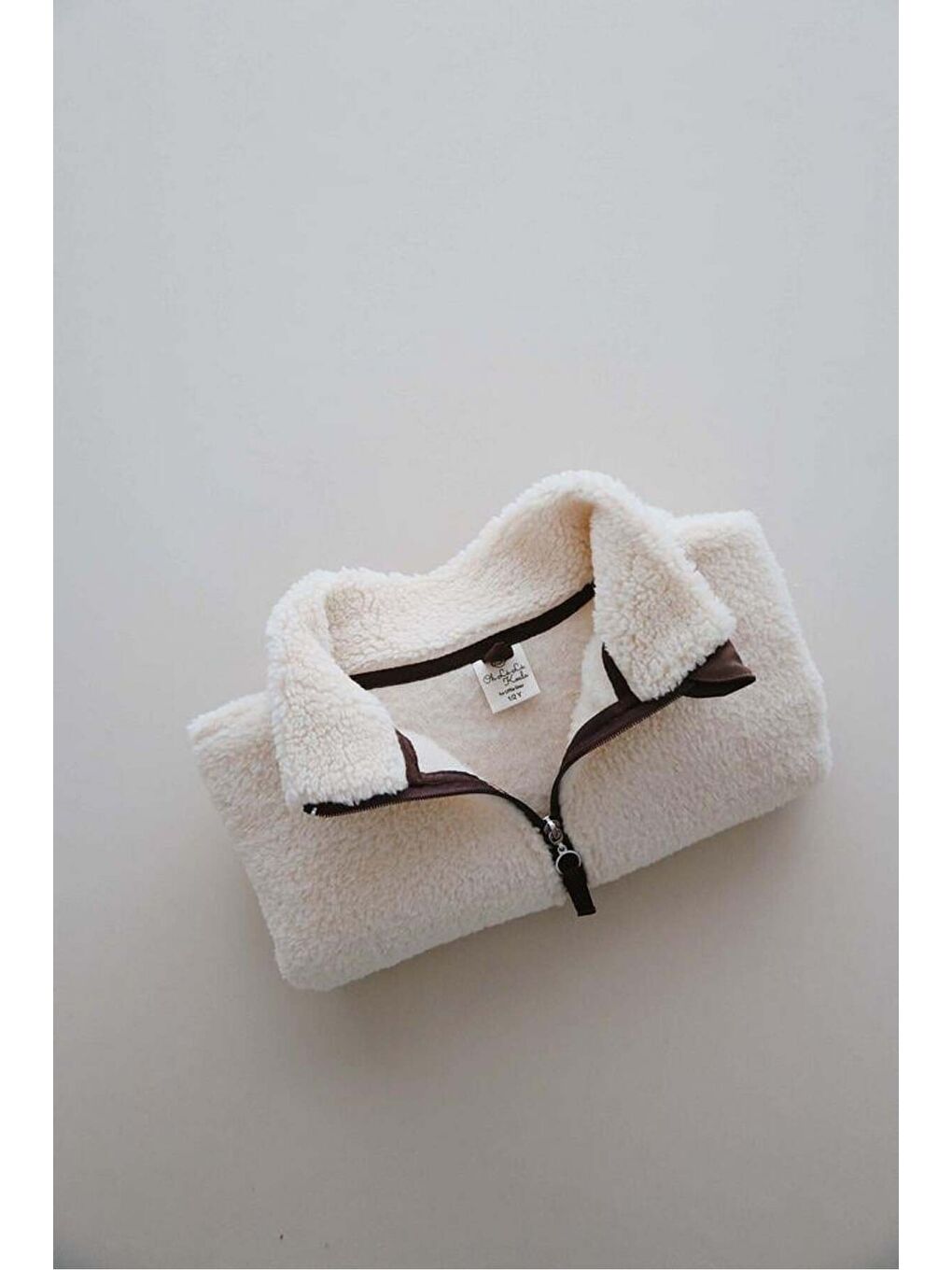 Bej Wellsoft Yarım Fermuar Çocuk Mont 1-6 Yaş-7