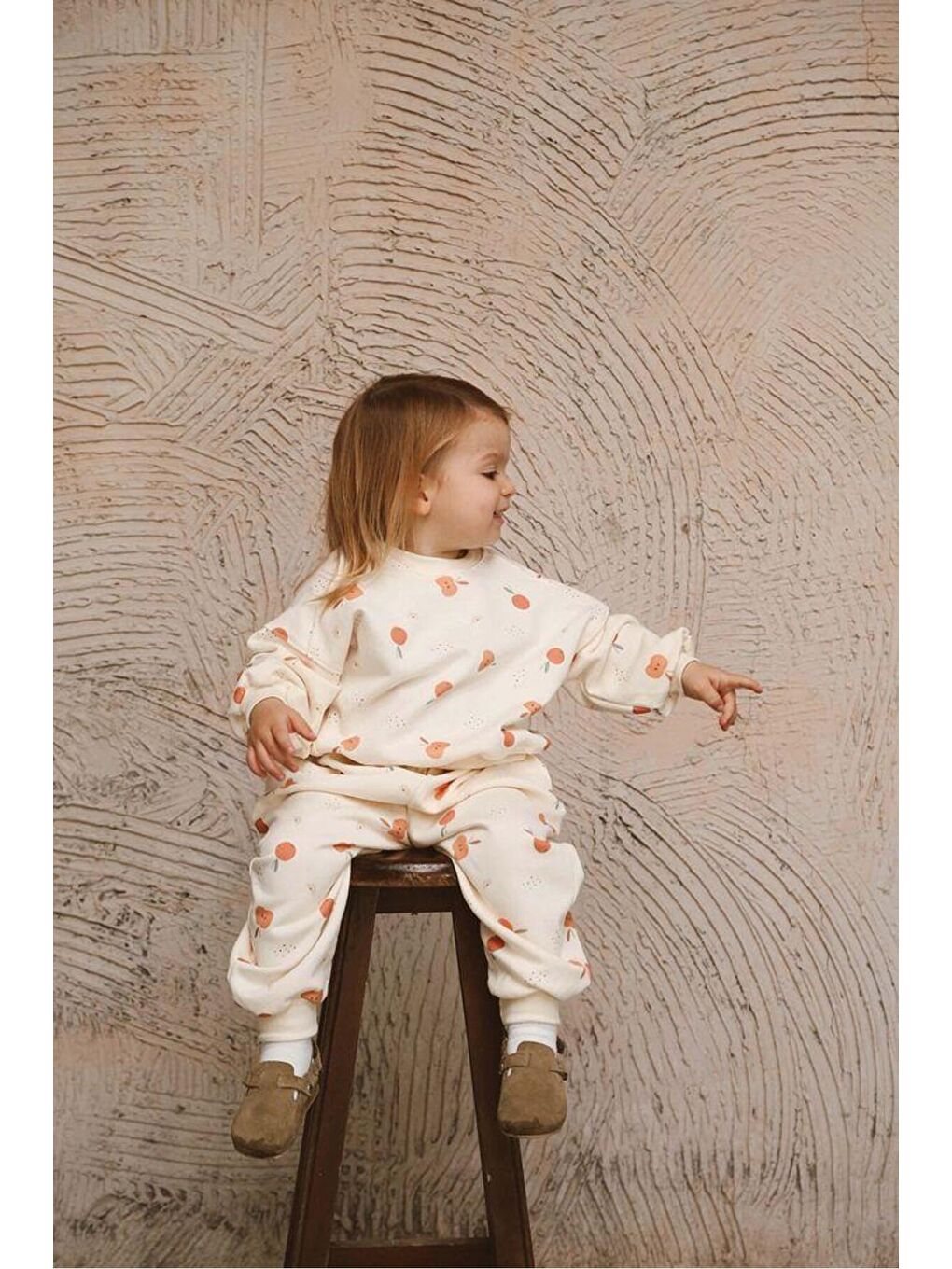 Turuncu Elma Baskılı Eşofman Takımı-2