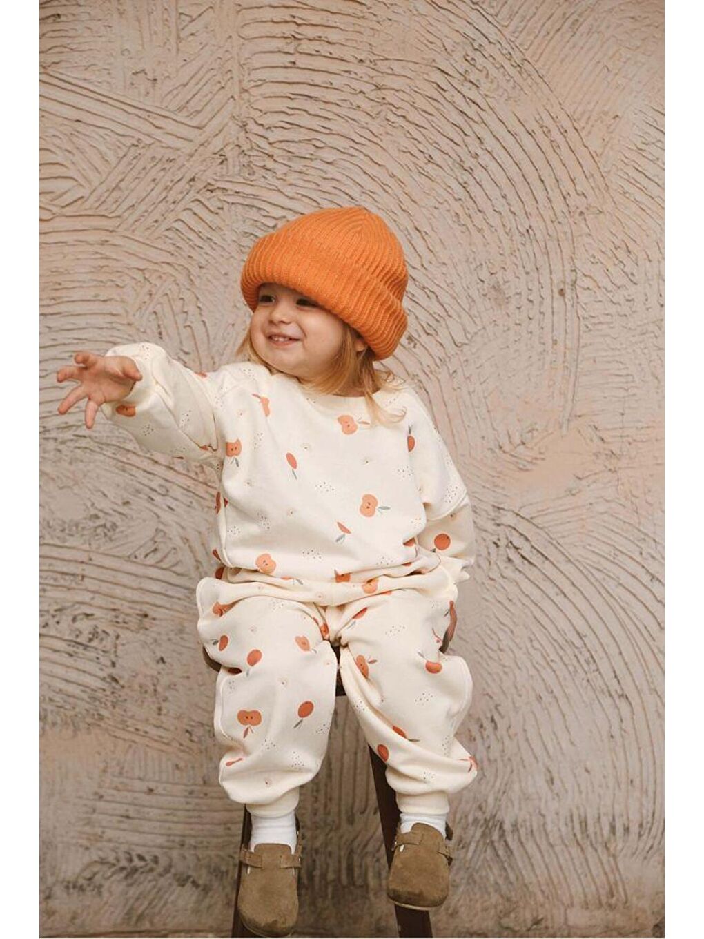 Turuncu Elma Baskılı Eşofman Takımı-4