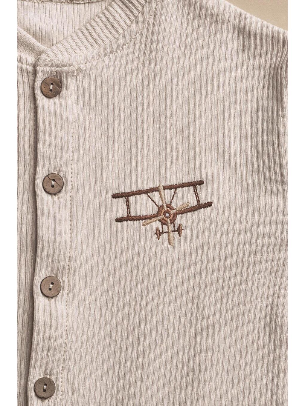 Ekru Little Aviator Baby Tulum-2