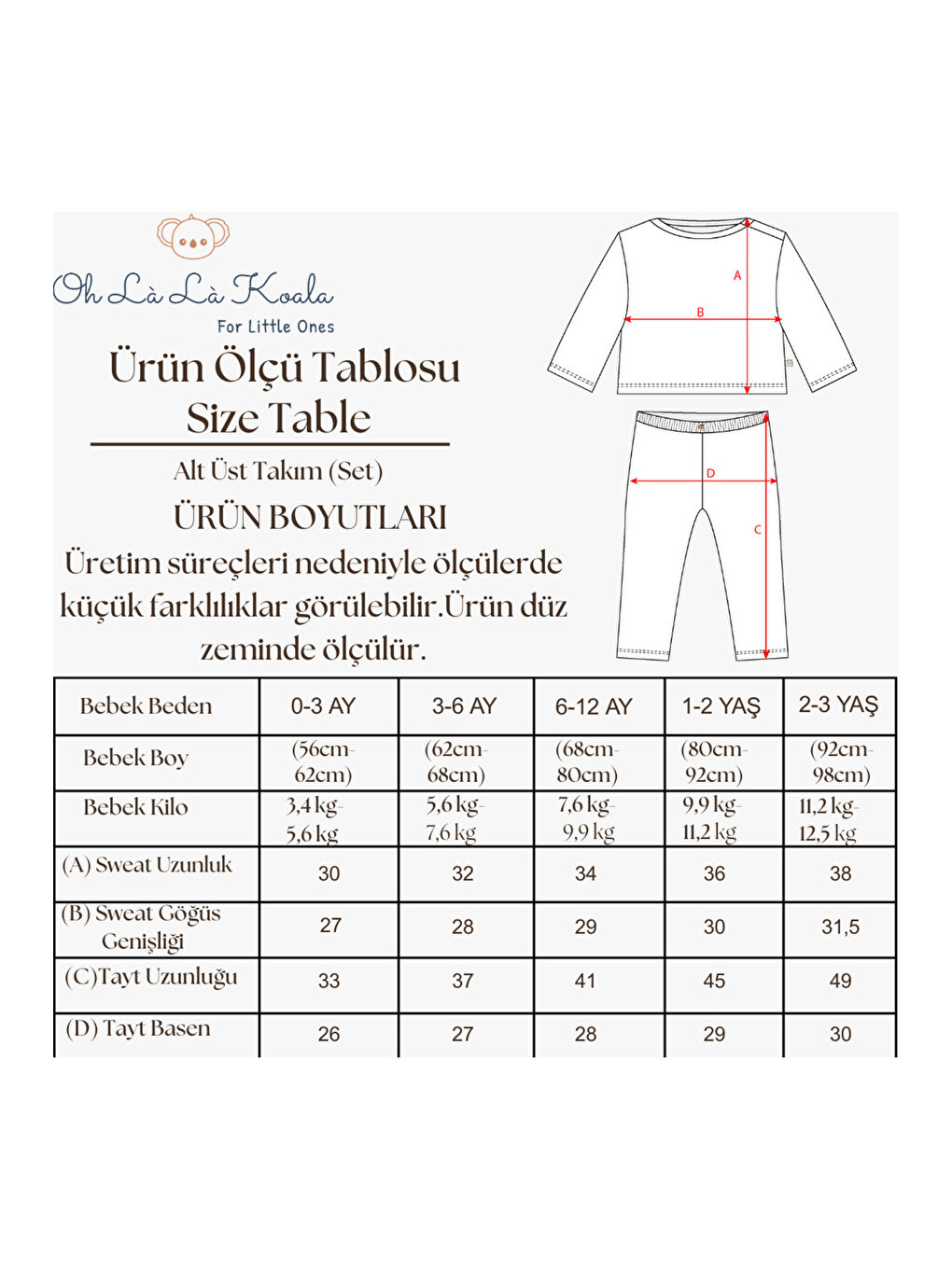 Ekru Brokoli Baskılı Bebek Alt Üst Takım-5