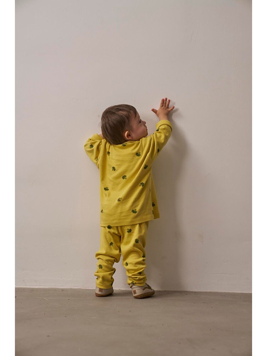 Ekru Brokoli Baskılı Bebek Alt Üst Takım-8