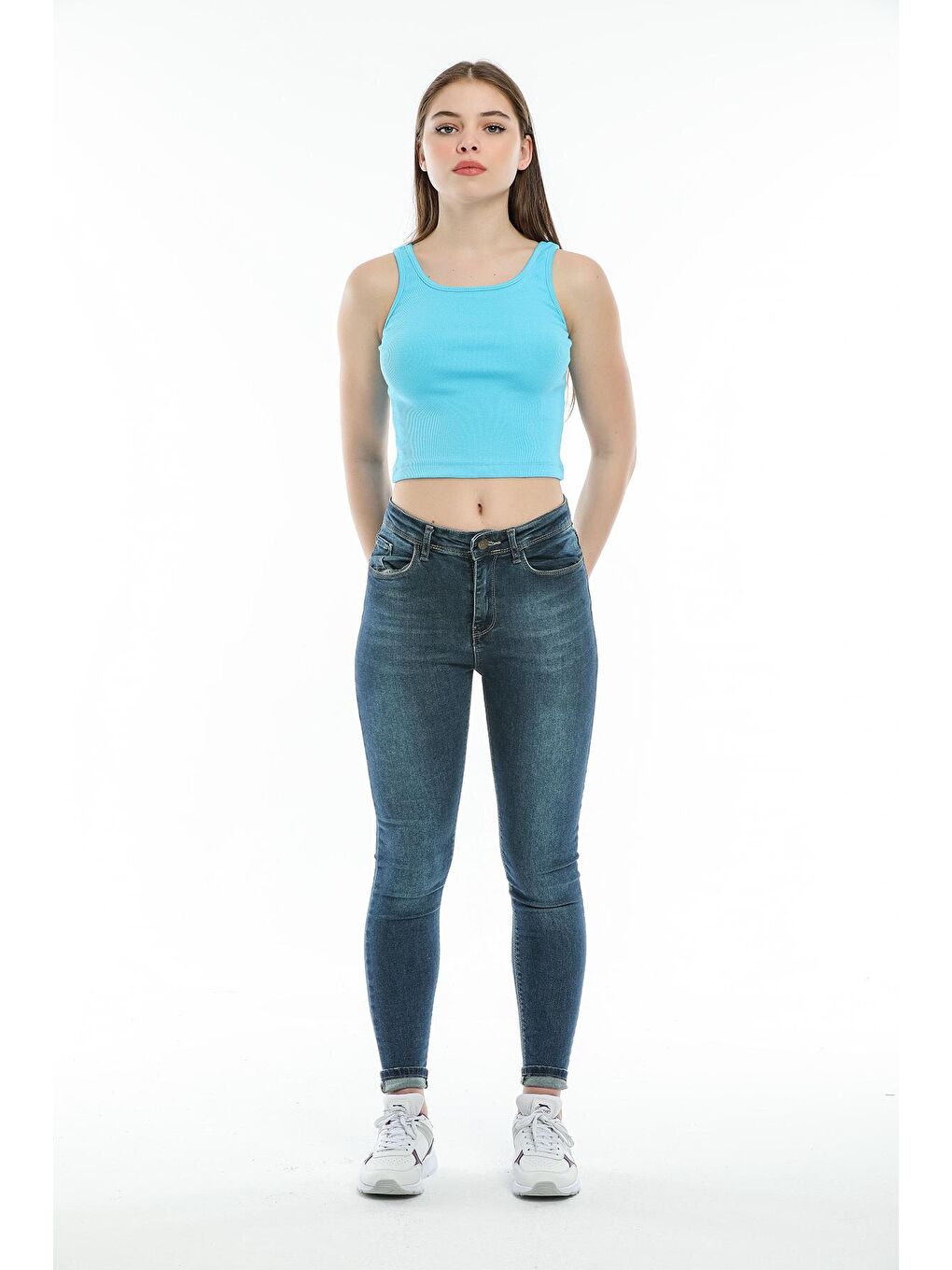 Mavi Kadın Crop Örme Slim Fit Atlet-Tişort SPR21Y12