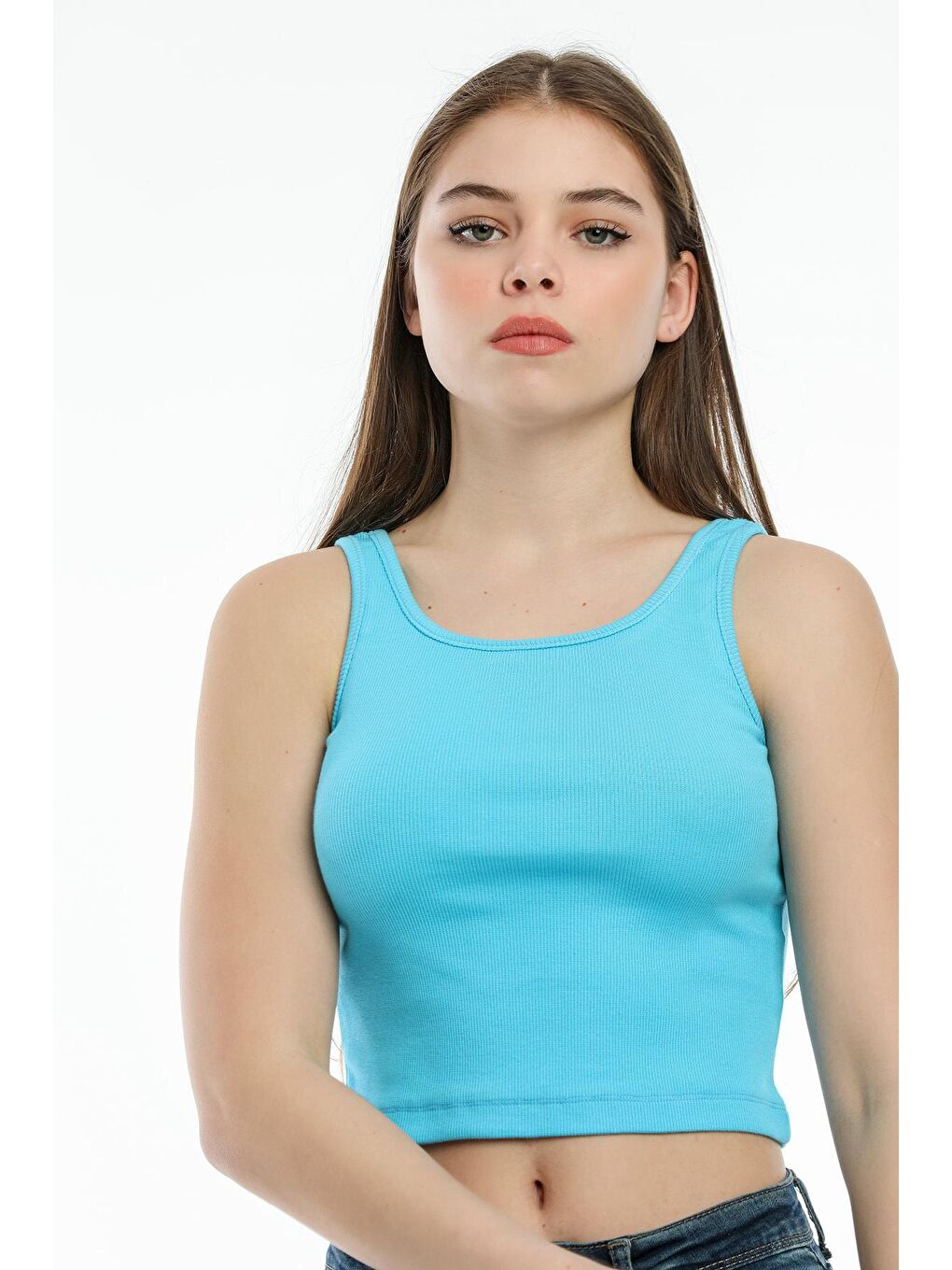 Mavi Kadın Crop Örme Slim Fit Atlet-Tişort SPR21Y12-1