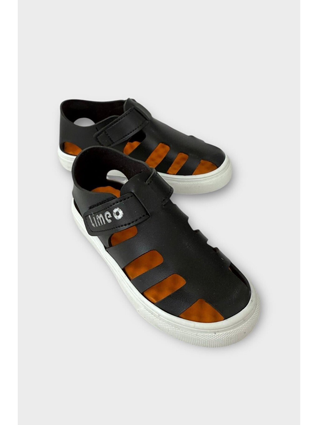 Unisex Cırtlı Esnek Kauçuk Tabanlı Ortopedik Çocuk Spor Sandalet Siyah-1