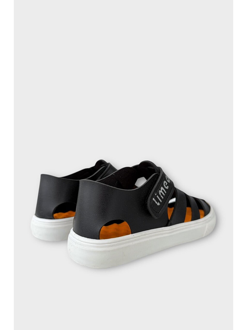 Unisex Cırtlı Esnek Kauçuk Tabanlı Ortopedik Çocuk Spor Sandalet Siyah-4