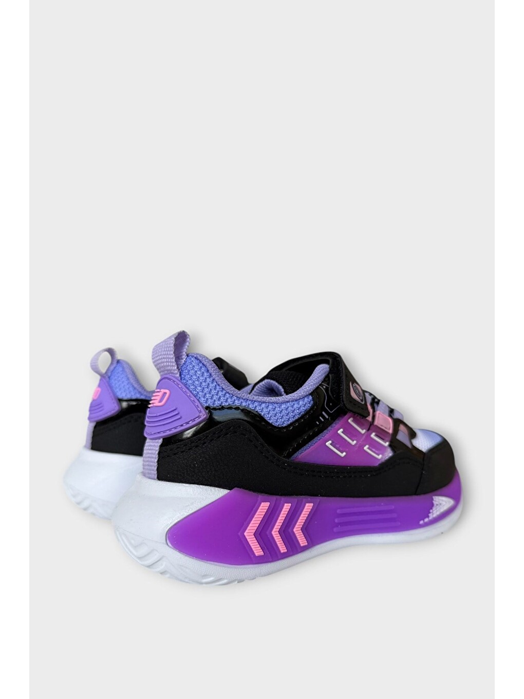 Cırtlı Hafif Anatomik Taban Günlük Sneaker Çocuk Spor Ayakkabı Siyah - Lila-9