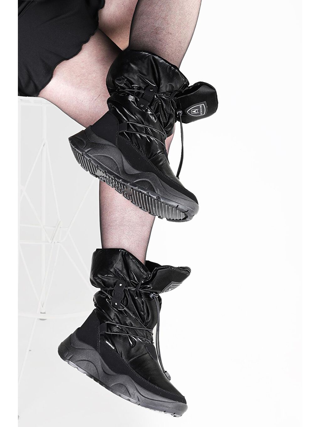 Siyah Kylie Su Geçirmez Kadın Kar Botu Ayakkabı 1117