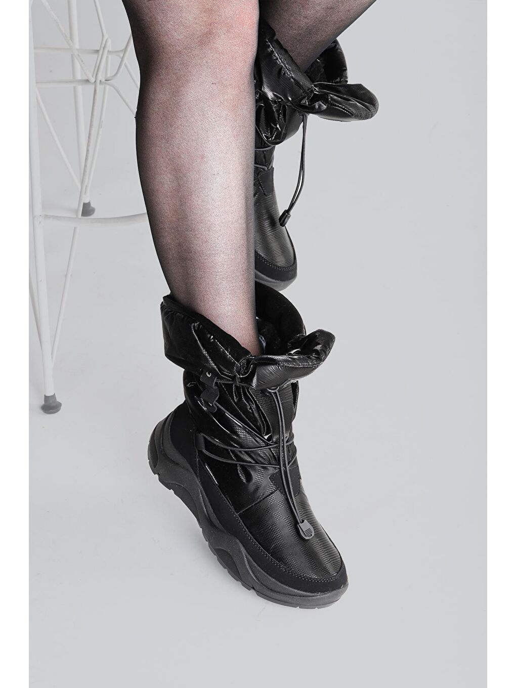 Siyah Kylie Su Geçirmez Kadın Kar Botu Ayakkabı 1117-3