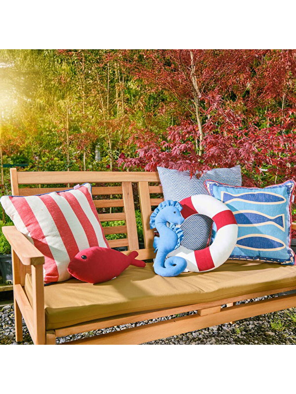 Soft Denizatı Figürlü Yastık - Mavi - 18x40 cm-4