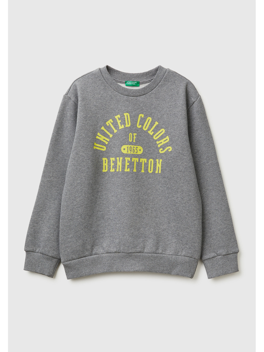 Gri Erkek Çocuk Antrasit Melanj Önü Logo Baskılı Nervürlü Sweatshirt