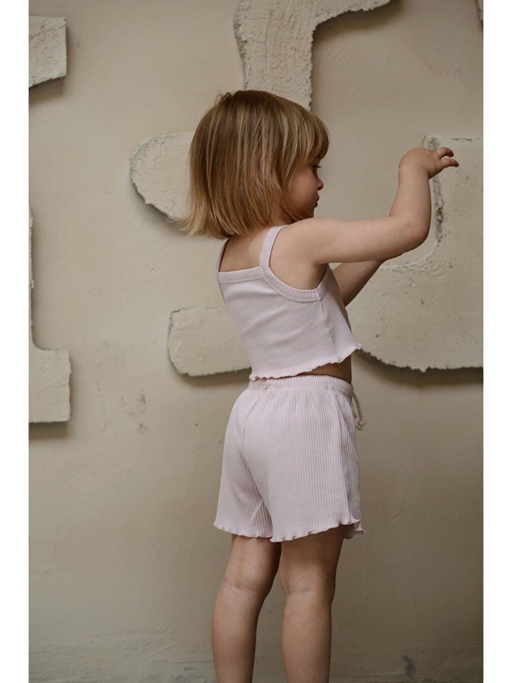 Lila İstiridye Askılı Crop ve Şortlu Takım-6